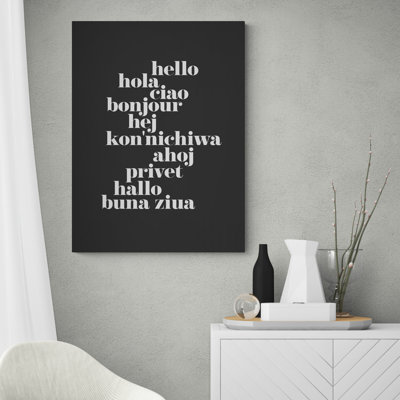 Hello Translated - Wrapped Canvas Print