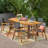 Asheton 8 - Person Wood Patio Dining Set with Extendable Rectangular Table-1811029481