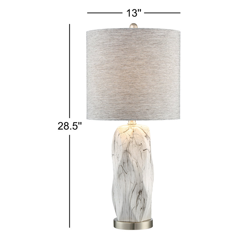 Lampe de table 28,5 "Bradwell, Blanc, Gris