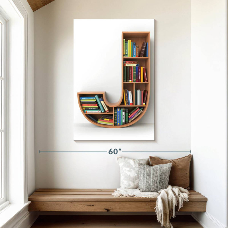 Keiri Letter J Bookshelf, 48" H x 32" W