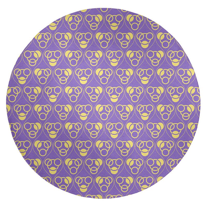 Chenille Geometric Indoor Rug, Round 5'