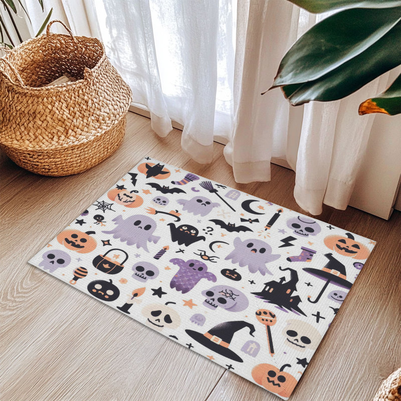 Chilling Halloween Shadows Braided Rug, Rectangle 3' x 5'