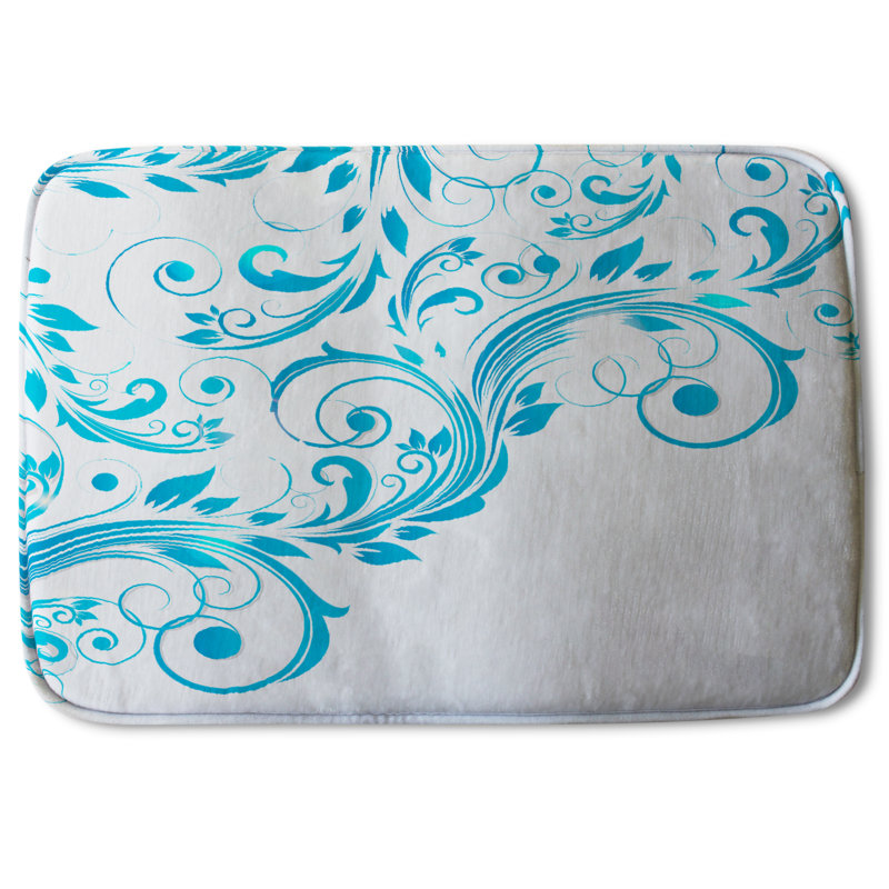 Akgül Memory Foam Non-Slip Bath Rug, Ocean Bloom