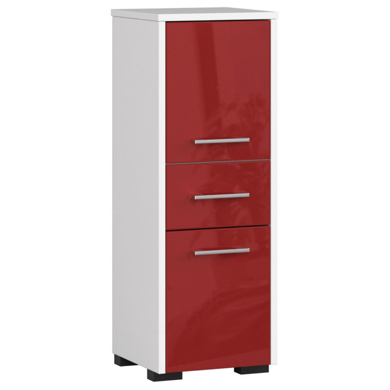 Emily-Jayne Bathroom Cabinet, White/Red Gloss