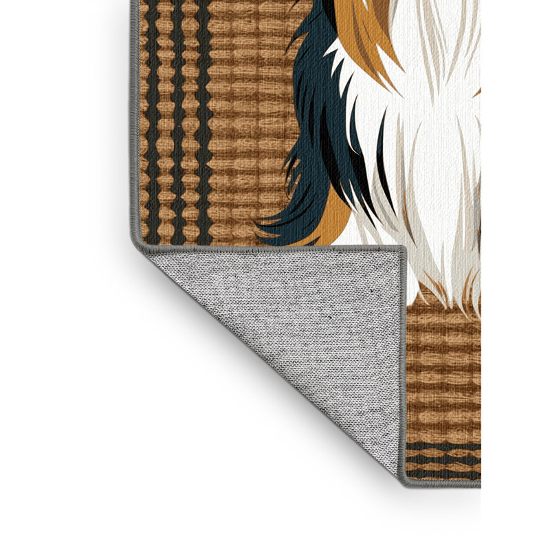  Tapis lavable pour chien Biewer Terrier, Rond 5 pi