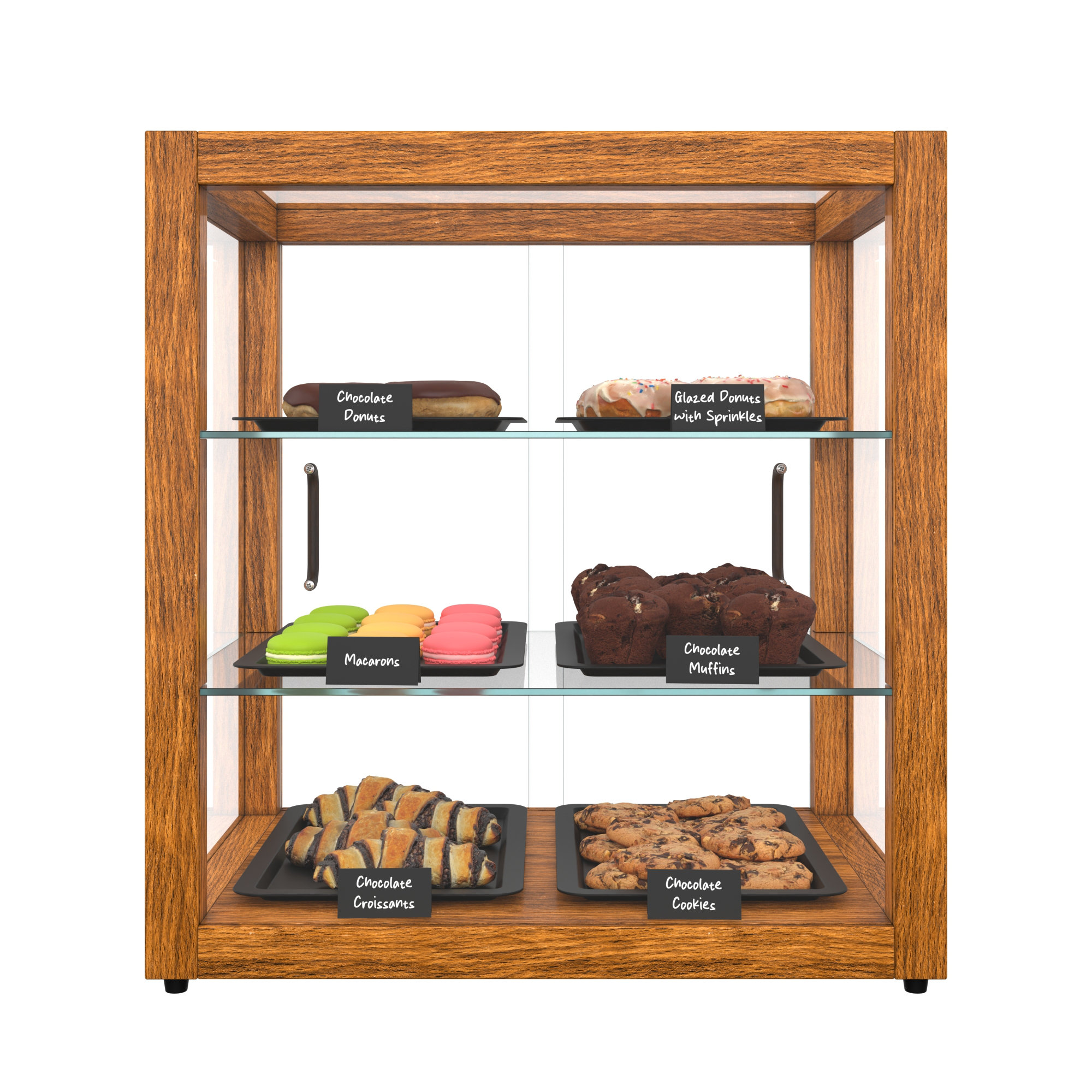 KoolMore 20 In. Artisan Wooden Bakery Square Display case, 2.5 cu ft, 3 ...