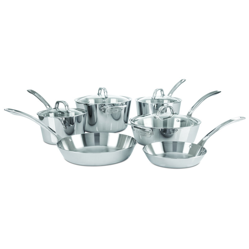 Viking 10-Piece Stainless Steel 3-Ply Cookware Set