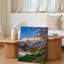 Toile, "Tranquil Spring Scene Doting A Majestic Snow Capped Mountain", art mural sur fond entouré de cerises délicates-1265890146
