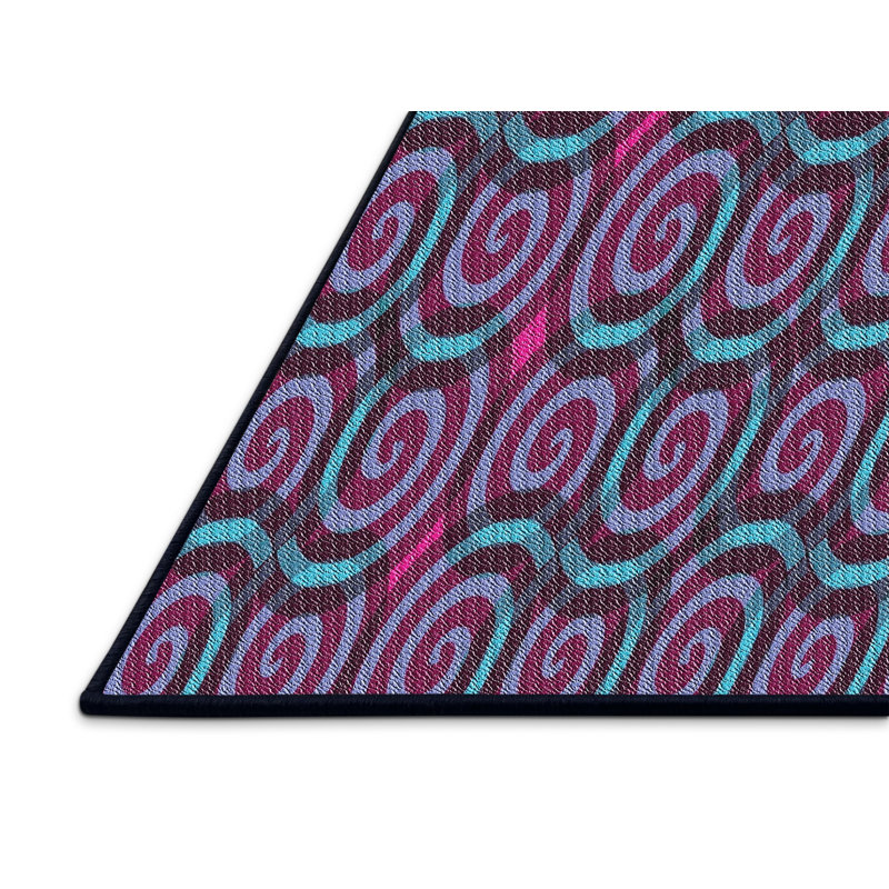 Tapis de zone mauve à motifs, Rectangle 5 pi x 7 pi