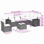  Ensemble de canapé de patio 7 pièces avec coussins en rotin de polyester noir