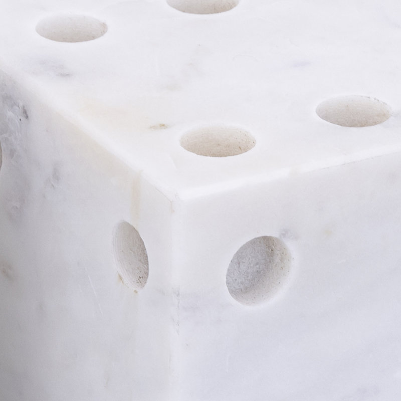 Dice Marble Abstract Figurines & Sculptures, White