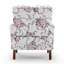 Fauteuil à motifs en mélange de polyester, structure en bois de bouleau massif avec pieds fuselés bruns, chaise d'appoint rembourrée de mousse avec garniture pour le bureau du salon