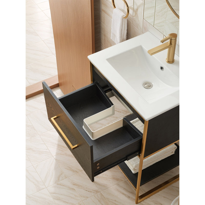 Meuble-lavabo simple avec plateau Gunvald 24