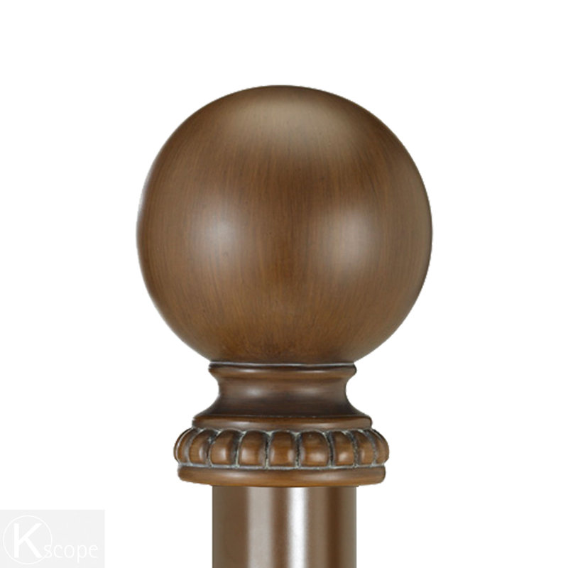 Tringle à rideaux simple en résine 1,5 po Lawlor, H 2 po x l 48 po x P 3,75 po, Terre de Sienne