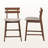 Alder Modern Light Grey Fabric Upholstered Wood Counter Stools, Walnut 34.94'' H X 19.3'' W X 21.74'' D
