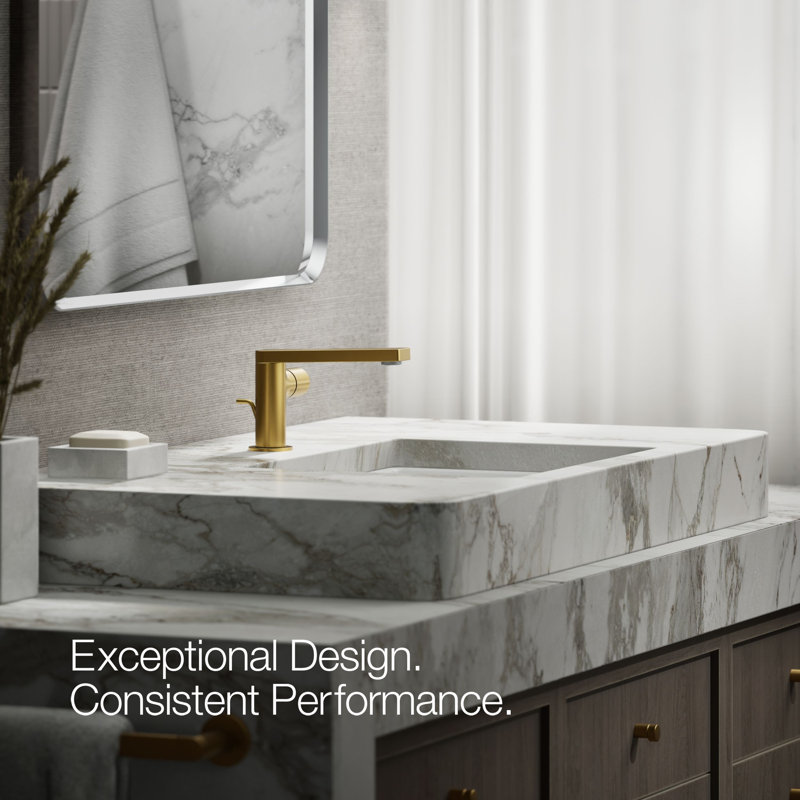 Single-Handle Bathroom Faucet, Vibrant Brushed Moderne Brass