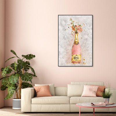 Champagne Rosado - peinture sur toile