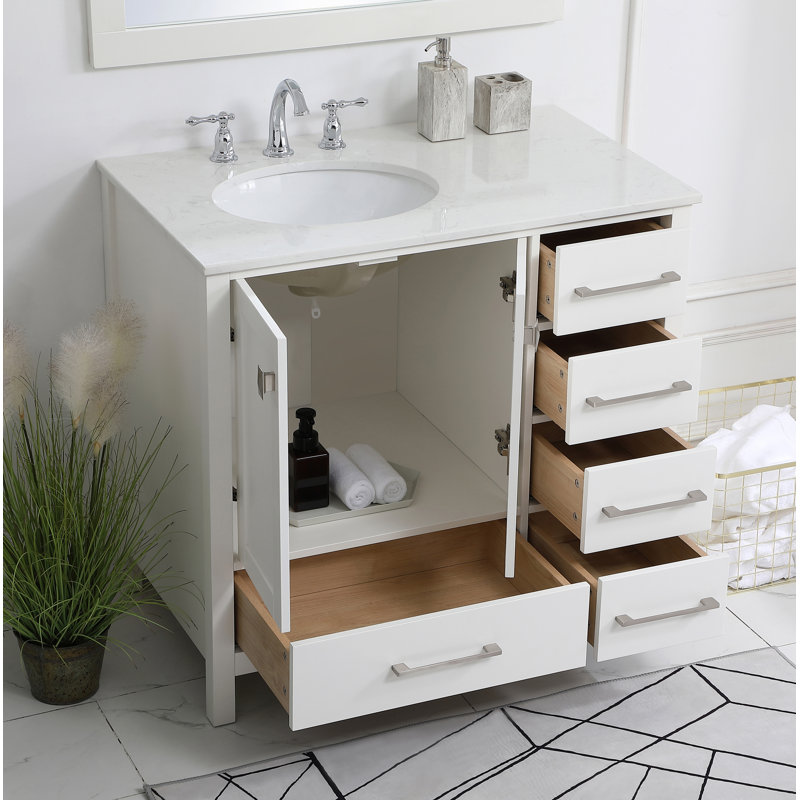 Ensemble de meuble-lavabo simple 36 po Irene, Blanc