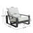 La Plata Outdoor And Indoor Aluminum Lounge Chair, Black Finished Frame With Grey Cushion-365752516-365752518