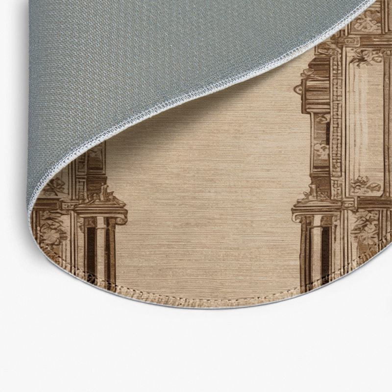 Tapis d'intérieur et d'extérieur brun français, Rond 5 pi
