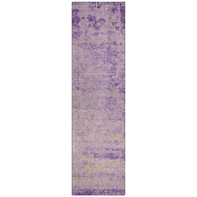 Machine Washable Indoor/Outdoor Xhevrie Purple Rug