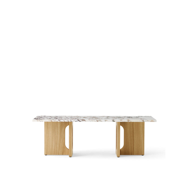 Androgyne Stone Coffee Table, Calacatta Viola, Natural Oak