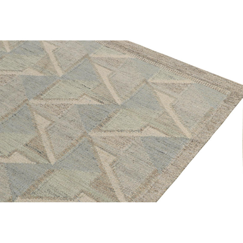 Scandinavian Wool Geometric Area Rug, Rectangle 10' x 14'
