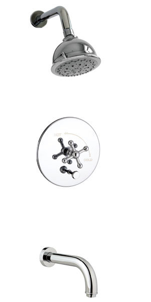 Thermostatic Tub and Shower Faucet, Polished Chrome