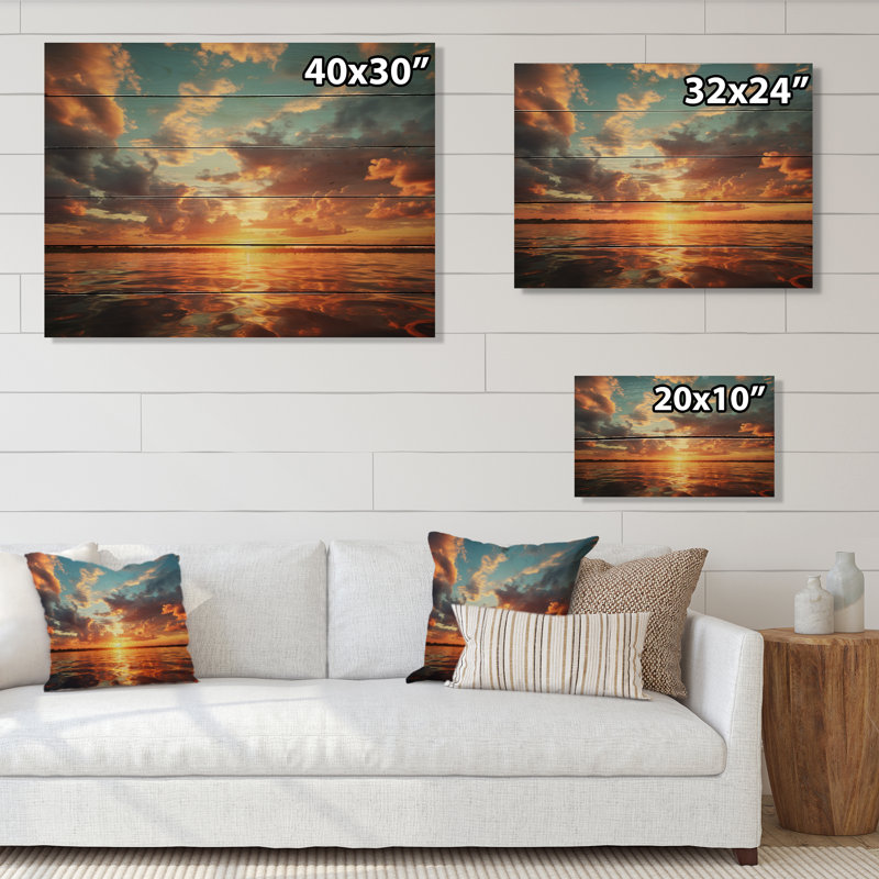 «Blue Orange Sky», photo sur bois, impression, H 30 po x l 40 po x P 0,78 po