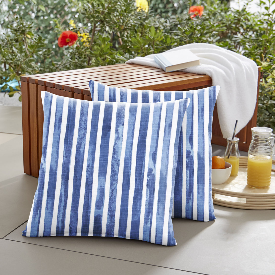 Outdoor Stripe Knife Edge Pillow (Set of 2) Mozaic Company 