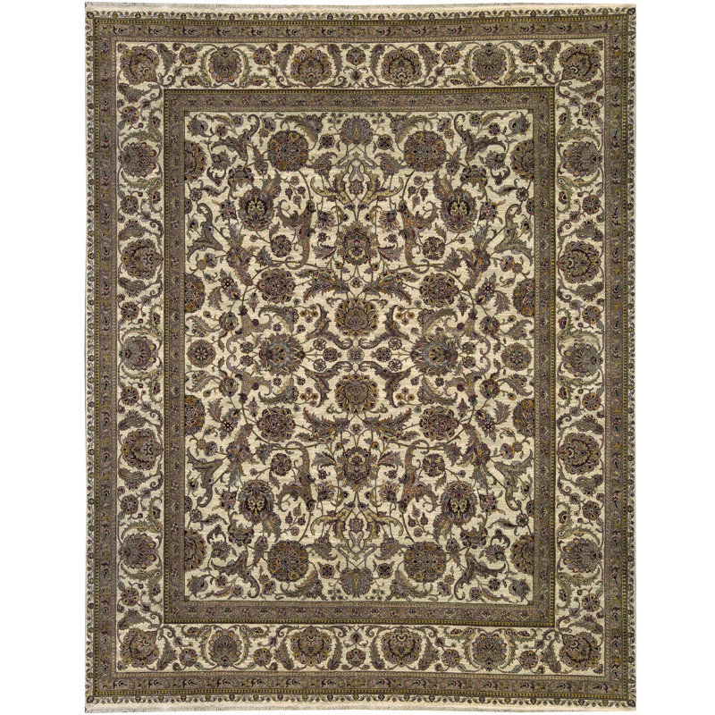 Tapis brun de haute qualité noué à la main