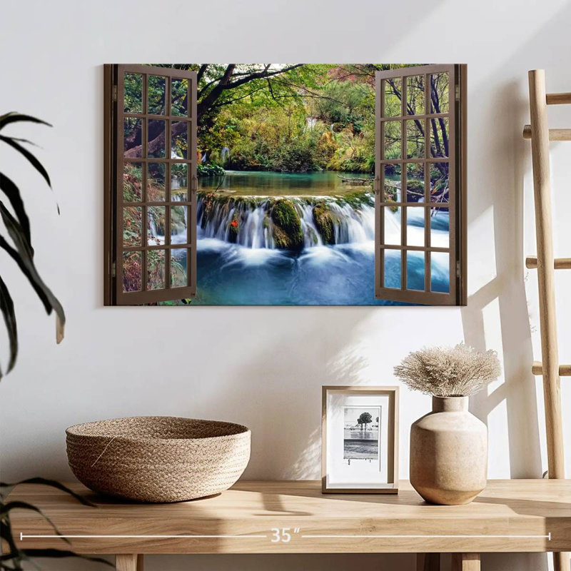Fenêtre ouverte sur toile, H 16 po x l 24 po x P 1,25 po