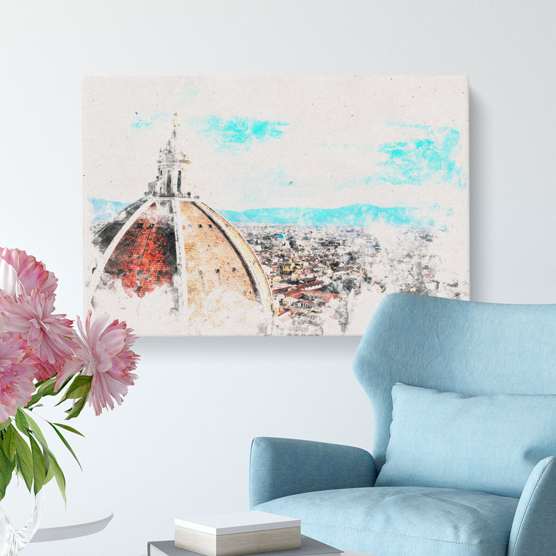 Florence Skyline With Cathedral - Wrapped Canvas Print, 60cm H x 91cm W x 3cm D