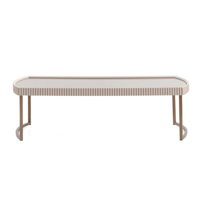 Lisbon Cocktail Table - Silken Cream/Bronze