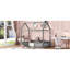 Lit simple en bois avec clôture et porte en bois de pin gris-130040617-130040618