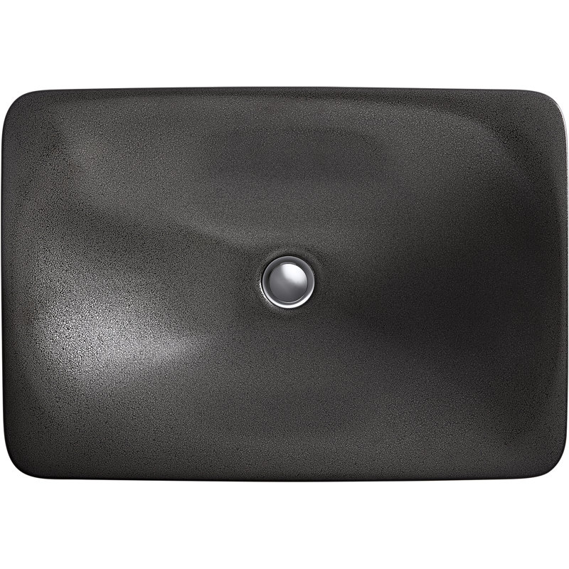 KOHLER Shagreen Carillon, ARTIST EDITIONS Rectangle Wading Pool Bathroom Sink, Ebony Pearl