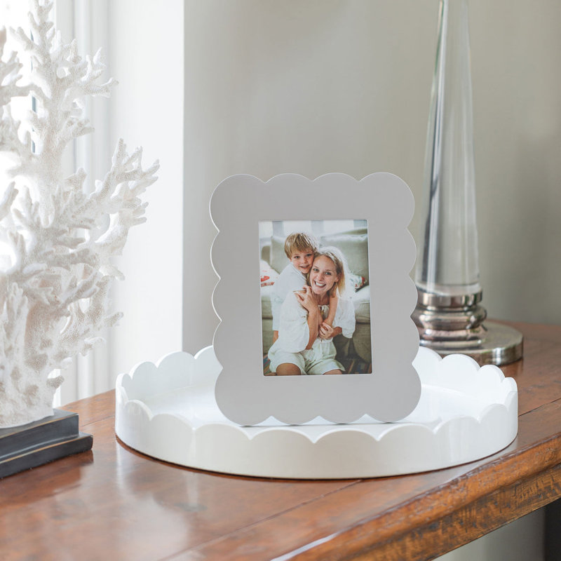 Lacquer Decorative Tray, White, 16" H x 16" W x 2" D
