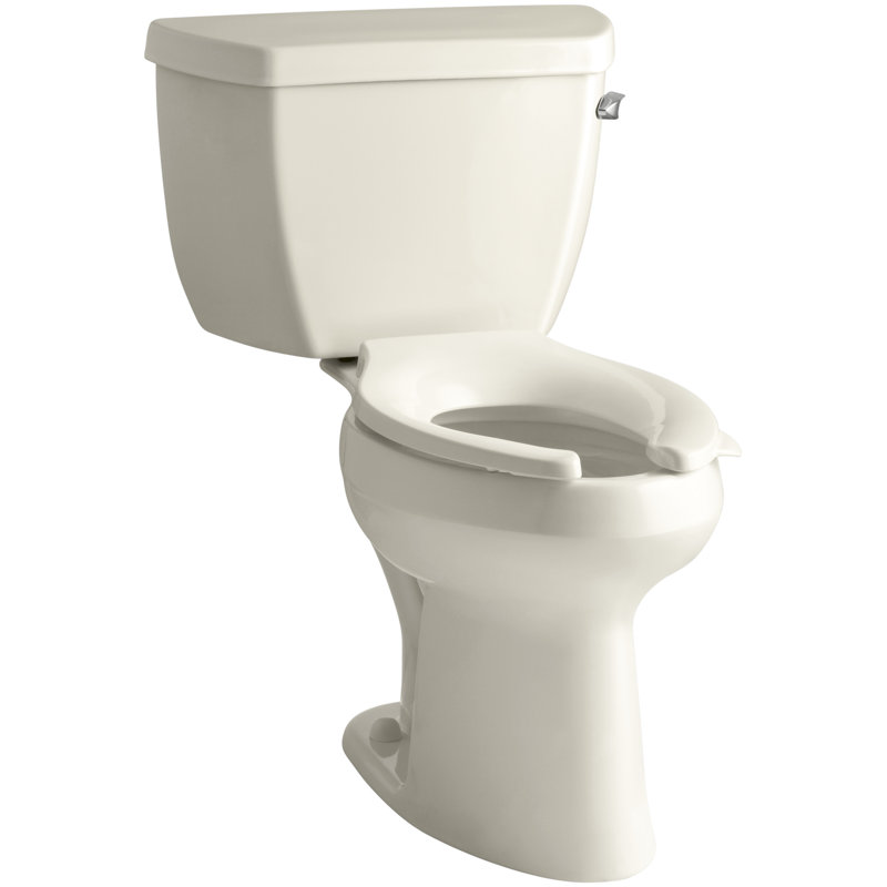 Highline Classic Comfort Height 2 Piece Elongated 1.0 GPF Toilet with Pressure Flush Technology, Right-Hand, Yes, Almond