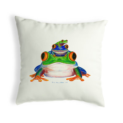 Stacked Frogs Outdoor Reversible Throw Pillow