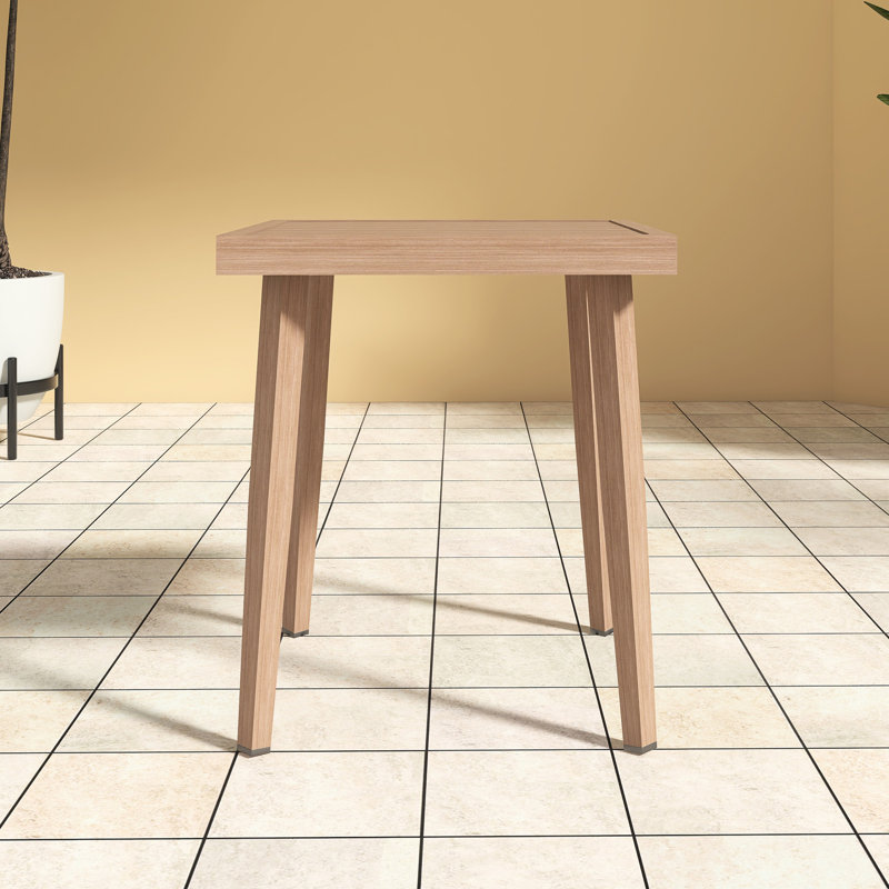 Table basse 18,9 po en grain de bois en aluminium léger