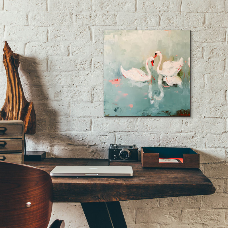  «Two Swans» par Svetlana Aleynikova, art mural en verre acrylique, H 12 po x l 12 po x P 0,13 po