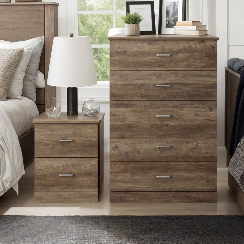 Allyannah 2 Pieces Bedroom Set, Knotty Oak