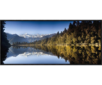 " Mount Cook And Mount Tasman Reflected In Lake Matheson At Sunset Near Fox Glacier, New Zealand "