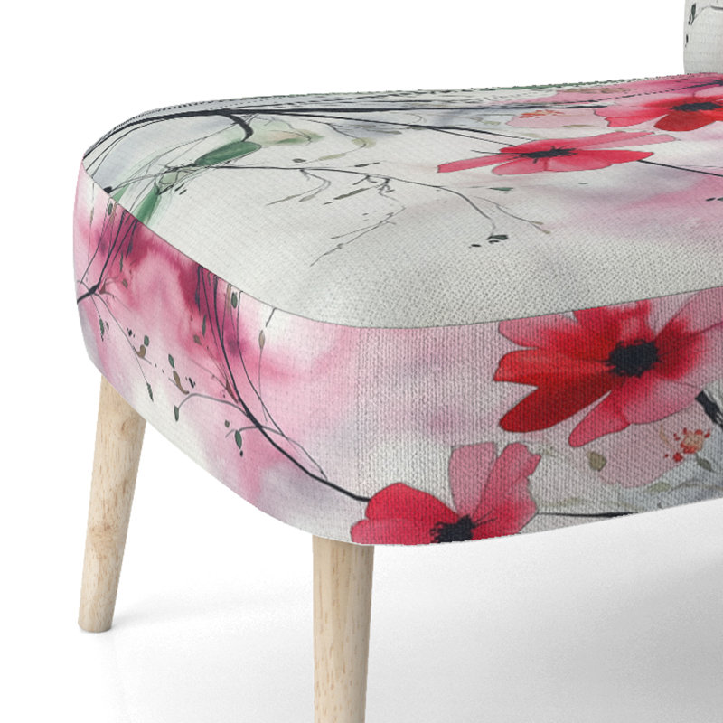 Damas / Abstrait / Motif - Chaise d'appoint rembourrée traditionnelle, Rouge / Vert