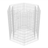 Hexagonal Metal Planter Box with Trellis