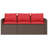 Ebern Designs Patio Sofa With Cushions 3-Seater Poly Rattan-836006903-836006902