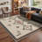Abrahamson Viento Geometric Machine Washable Beige / Black / Brown Indoor Area Rug with Non-Slip Backing-133077222
