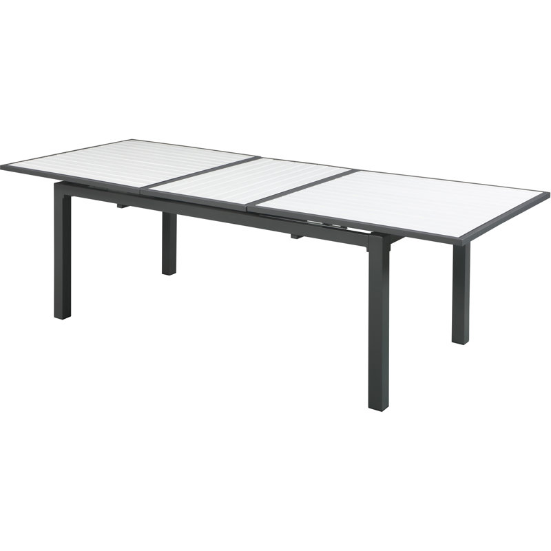 Table de salle à manger extensible Noonan, Blanc / noir