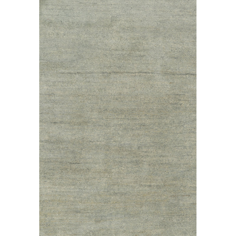 Modern Textural Hand Knotted Striped Area Rug, Rectangle 10' x 14'