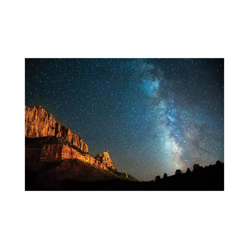 Nightscape Milky Way In Zion Canyon by Susan Schmitz - Wrapped Canvas Print, 20.32cm H x 30.48cm W x 1.91cm D
